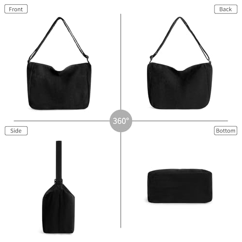 Bolso Tote de pana para mujer, gran capacidad miniatura 7