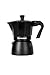 Barazzoni la Deluxe Cafetière 3 Tasses, Aluminium, noir, 8.6 x 14.5 x 15,6 cm