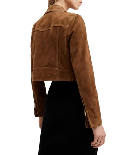 Women's Dalby Slim Fit Cropped Suede Biker Jacket2