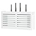 Orrdiffi Caja de Almacenamiento Caja para Router,Caja Router Pared,Router Rack,Montado en la Pared de Enrutador Inalámbrico Caja WiFi Caja de Almacenamiento de Enrutador(Blanco,38 x 28 x 10 cm)