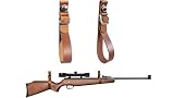 GuRK Adjustable Leather Gun Hanger for Rifle and Shotgun, Unique Gun Wall Mount (Gun Loop Maximum 8-
