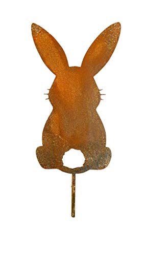 Deko-Stecker Hase – 2 Stück, Metall Edelrost – 11 X 24 Cm – Für Blumentöpfe, Gestecke & Fensterdekoration
