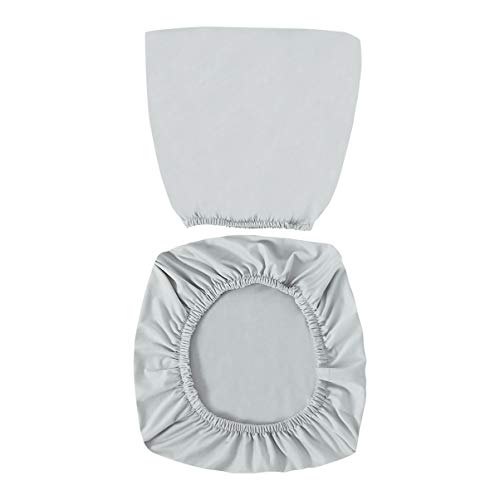 VOSAREA Office Chair Covers Stretch Computer Desk Chair Slipcovers Protector Removable Washable Chair Seat Cushion Protectors (Light Grey)