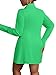 LYANER Women's Button Down Shirt Dress Collar V Neck Long Sleeve Slit Sexy Shirt Dresses Grass Green X-Large