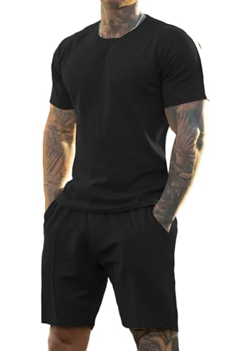 GINGTTO Mens Short Sets 2 Piece Outfits Fashion Summer Tracksuits Casual Set