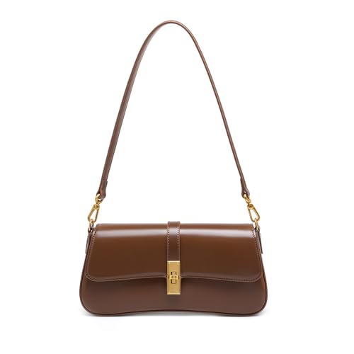 Shoulder Bag for Women, Genuine Leather Crossbody Bag Handbag with Removable Adjustable Straps