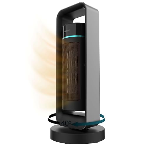 Cecotec Calefactor Cerámico de Pie ReadyWarm 2000 Max Ceramic Rotate Design, 2000 W, Ceramic Technology, Oscilación 40º, 3 Modos de Funcionamiento, Termostato Regulable, Sistema de Seguridad