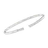 Pure Collection by Ross-Simons 0.10 ct. t.w. Bezel-Set Diamond Open-Space Cuff Bracelet in Sterling Silver. 8 inches