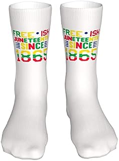 883 Compression Socks Juneteenth Free-Ish Since 1865 Black History Calf Socks Comfort Sports Socks Soft Athletic Socks For Jogging Trekking Hiking 40cm