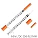 KREIRETA 20 Pack 1/2 ml 29G 0.5 inch(12.7mm) Sample Dispensing Syringe Tool for Industrial research, Science Lab, Household Measuring Supplies