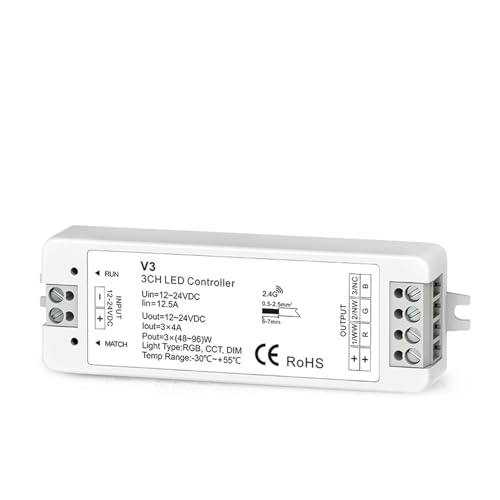 2.4G RGB LED �X�g���b�v���C�g�R���g���[���[ ���C�����X �����R���A�������x�F�����t�� LED �X�g���b�v���C�g�p�^�b�`�����R��(LSD-V3 Only)