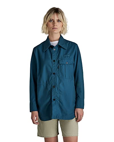 G-Star Raw Naval Collar Overshirt 2.0, Sobrecamisas Para Mujer, Azul Nitro D21466-C960-1861 , M G-Star Raw Naval Collar Overshirt 2.0, Sobrecamisas Para Mujer, Azul Nitro D21466-C960-1861 , M