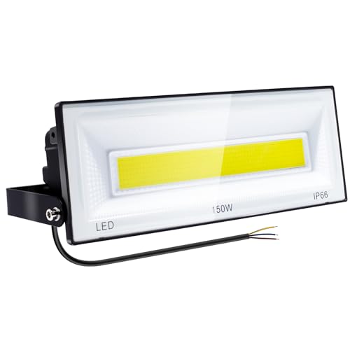 CREATESTAR 150W Focos LED Exterior 14750lm Proyector LED Floodlight Impermeable IP66 6500K Blanco Frío Luz de Seguridad Reflector LEDS para Jardín Patio Garaje Cartelera