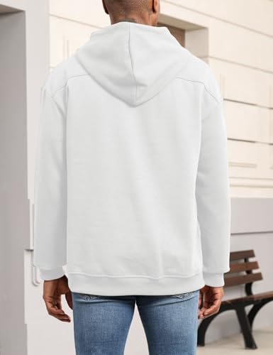 Floral Find Men's Long Sleeve Fleece Hoodies Button Up Sweatshirt Loose Fit Fall Winter Pullover Top2