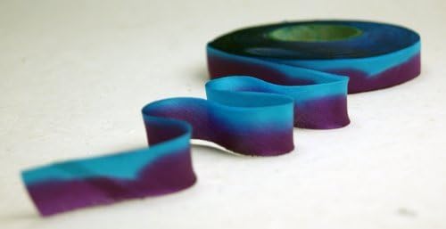 1/2" (12mm) Hand Dyed Silk Ribbon bias Cut 10 Yard Cutting - Color 043 Purple Blue