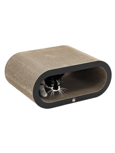 Petrebels Daisy 59 - Griffoir pour chat en carton très solide - 58,5 x 42 x 25,5 cm - Noir