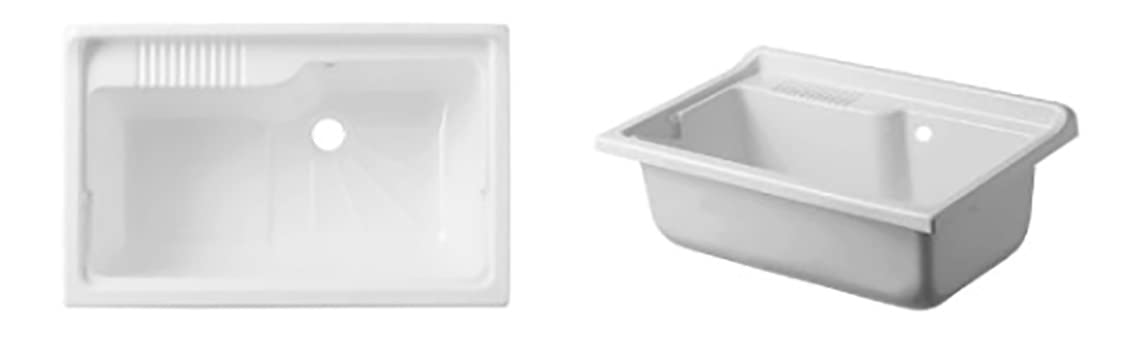 Negrari Lavatoio Lavapanni in Resina PVC, Resistente all'umidità, Vasca resistente agli acidi di uso comune, Kit di scarico incluso, Interno e Esterno, L80 x P50 x H 85 cm, Colore Rovere