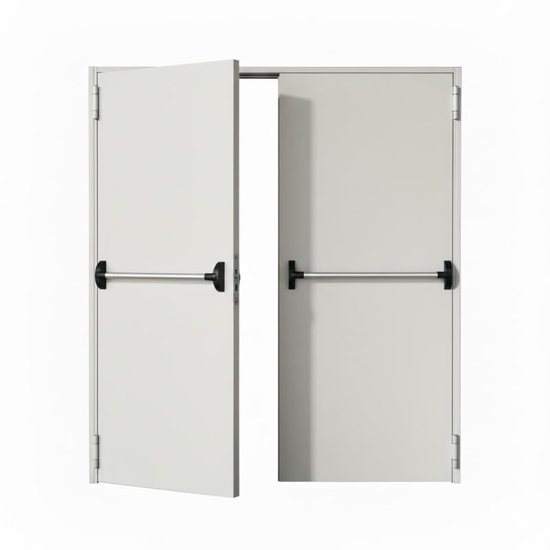 Puerta cortafuegos 1 puerta reversible antipánico Rei 120 antiincendios (120 x 215 – 2 puertas 80 + 40 – con doble manigl. antip.)