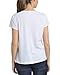Notations Women's Solid Short Sleeve Pleated Neck Top with Trim