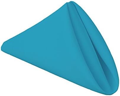 Gee Di Moda Cloth Napkins - 17 x 17 Inch Caribbean Solid Washable Polyester Dinner Napkins - Set of 12 Napkins with Hemmed Edges - Great for Weddings, Parties, Holiday Dinner & More