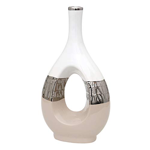 Jarrones Decorativos Modernos Blanco y Plata Marca Dekohelden24