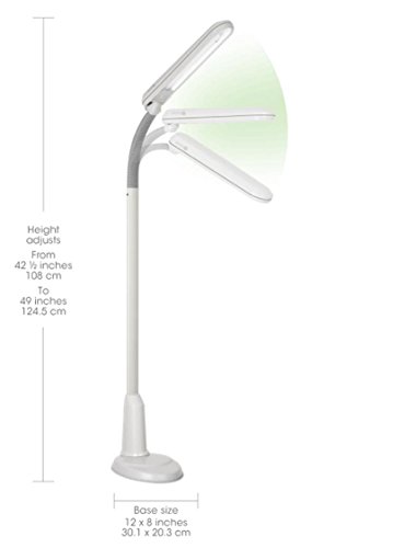 Ott-Lite L24554 Task Plus High-Definition 24-Watt Floor Lamp, Dove Grey #TOP1