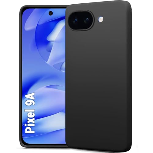Image of TheGiftKart Genuine Liquid Silicone Back Cover Case for Google Pixel 9A | Soft Micro-Fibre Lining Inside | Camera Protection Bump | Shockproof Back Cover Case for Google Pixel 9A (Silicone, Black)