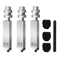 RugooSpink 3PK 0,4MM Heißend-Düse für Anycubic Kobra X Integrierte Düse Schnellwechsel gehärtete Stahl-Düse mit zusätzlichem 1 Stück Düsenbürste Hochdurchsatz Hochgeschwindigkeits-Druckkopf