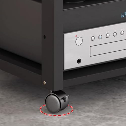 HiFiRac Étagère de rangement en bois robuste pour matériel audio/vidéo Design moderne Support multimédia pour home cinéma centre de divertissement Meuble robuste
