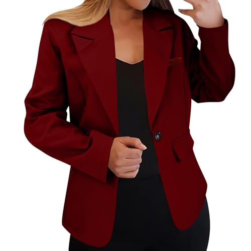Blazers for Women 2025 Business Casual Trendy Jacket Plus Size Lightweight Oversized Cardigan Work Suit Professional Clothes sacos de Mujer para Vestir Elegantes Wine2