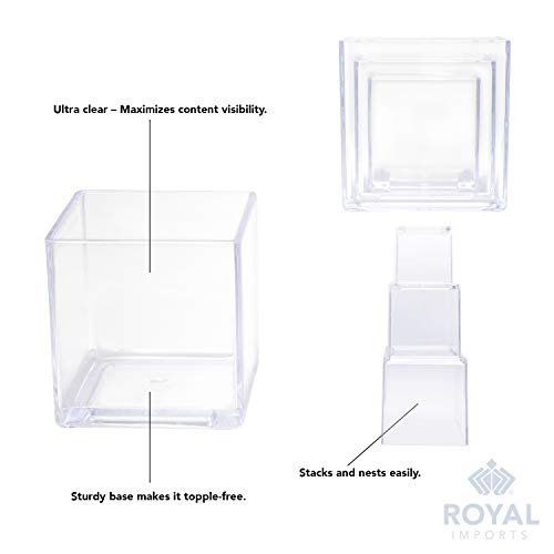 Royal Imports Flower Acrylic Vases Cubes - Decorative Centerpiece For Home Or Wedding - Non Breakable Plastic, 1-Set Of 3 Sizes: 4", 5", 6" - Clear #TOP3