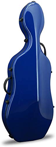 image for Crossrock Fiberglass 4/4 Full Size Navy Blue Hardshell Cello Case with