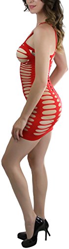 Image of ToBeInStyle Women's Stretch See Through Fishnet Novelty Mini Rave Party Dress