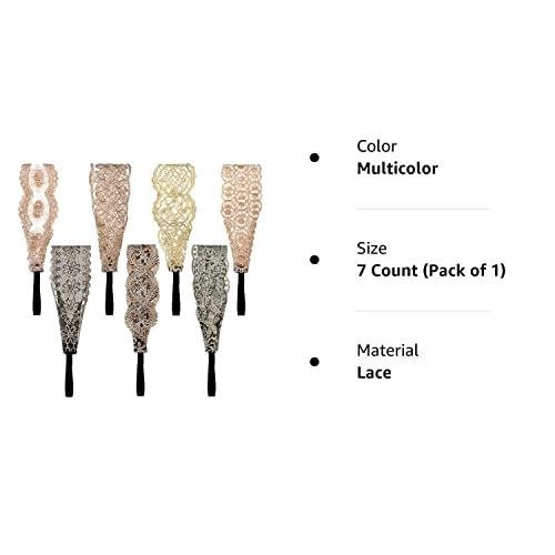 7 Pieces Lace Headbands Women Girls Stretch Headband Elegant Wide Headwrap Hair Turban Accessories #TOP7