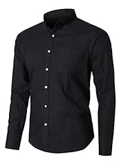 Black Grandad Collar Shirt
