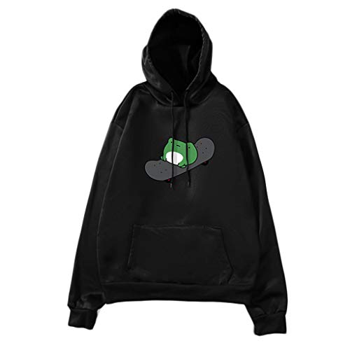 Sudadera con capucha de rana para mujer con manga larga cómoda estilo oversize 2