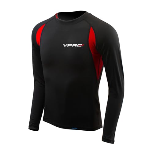 VPRO Eishockey - Schnelltrocknenanzug - langärmliges Oberteil und Hose,Erwachsene-Schnelltrockenhose Sport-Schrittschutzhose Spezial-T (Heranwachsende(JR), Rot, L)