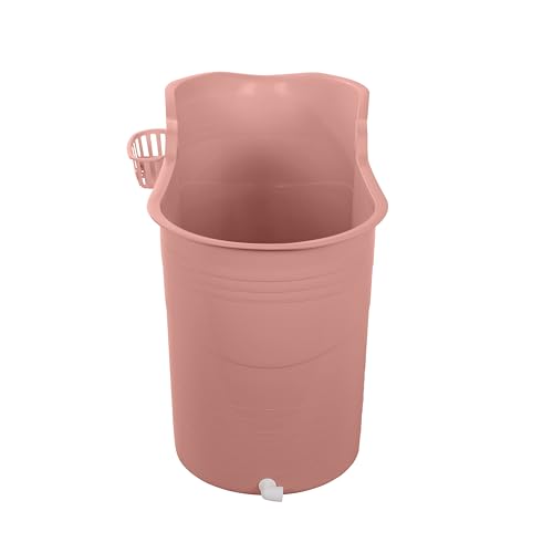 HelloBath® – Bath Bucket XL (Comfort) – 122 cm – Wanna siedząca dla dorosłych – Kąpiel lodowa – Elastyczny wąż odpływowy do 3 m – Dodatki: półka, kranik i pokrowiec ochronny - Terakota