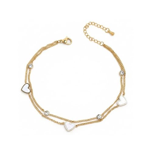 Image of Dainty Gold Shell Pearl Charm Ankle Bracelet for Women Trendy non-Tarnish Adjustable Anklet Summer Beach Fashion Jewelry Gift
