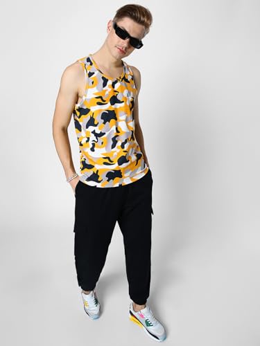 Image of Veirdo Men's Sleeveless Regular Fit Tshirt, All Over Printed Vest for Men, Cotton Sando for Beach Wear, Gym, Cycling, Running, & Other Sports (Available in Different Pattern)