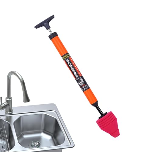 Desatascador de tuberías de 60 cm, herramientas de fontanería de pistón para bañera, desatascador de drenaje de fregadero, desatascador de pistón neumático, desatascador de drenaje de bañera