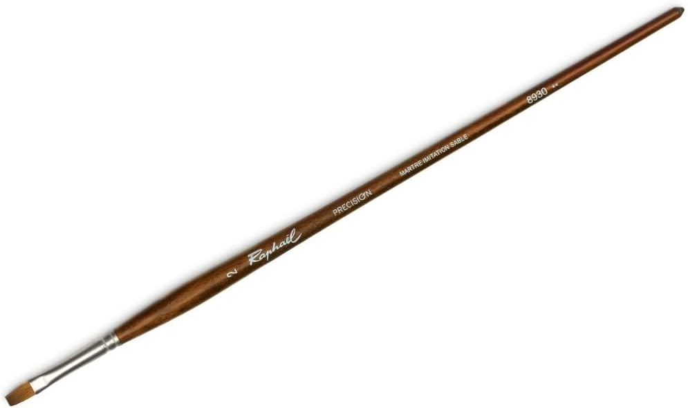Raphael Precision 8930 Long Handle Brush, Flat, 24, Natural