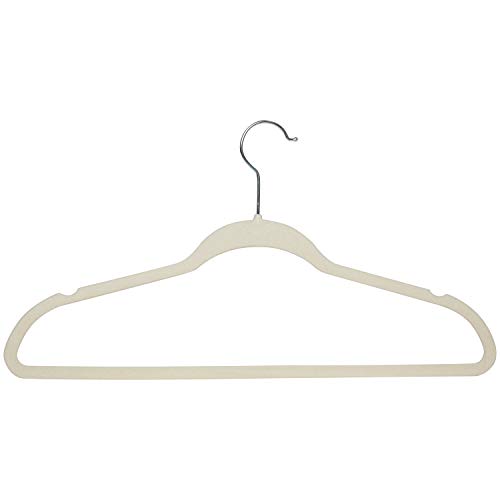 Simplify 10 Super Slim Velvet Huggable Hangers in Ivory