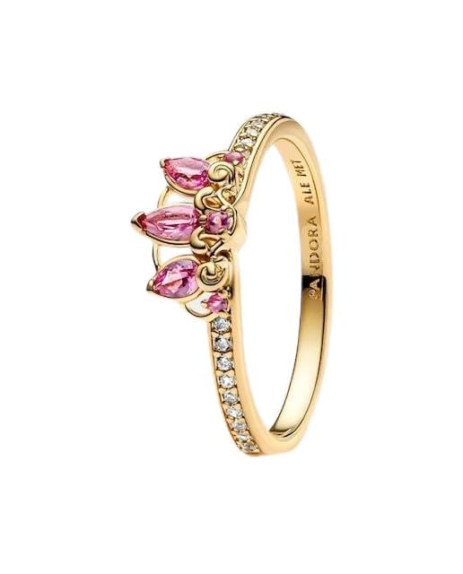 Bague femme Pandora Disney Rapunzel 163651C01 : anneau couronne argent et cristaux brillants