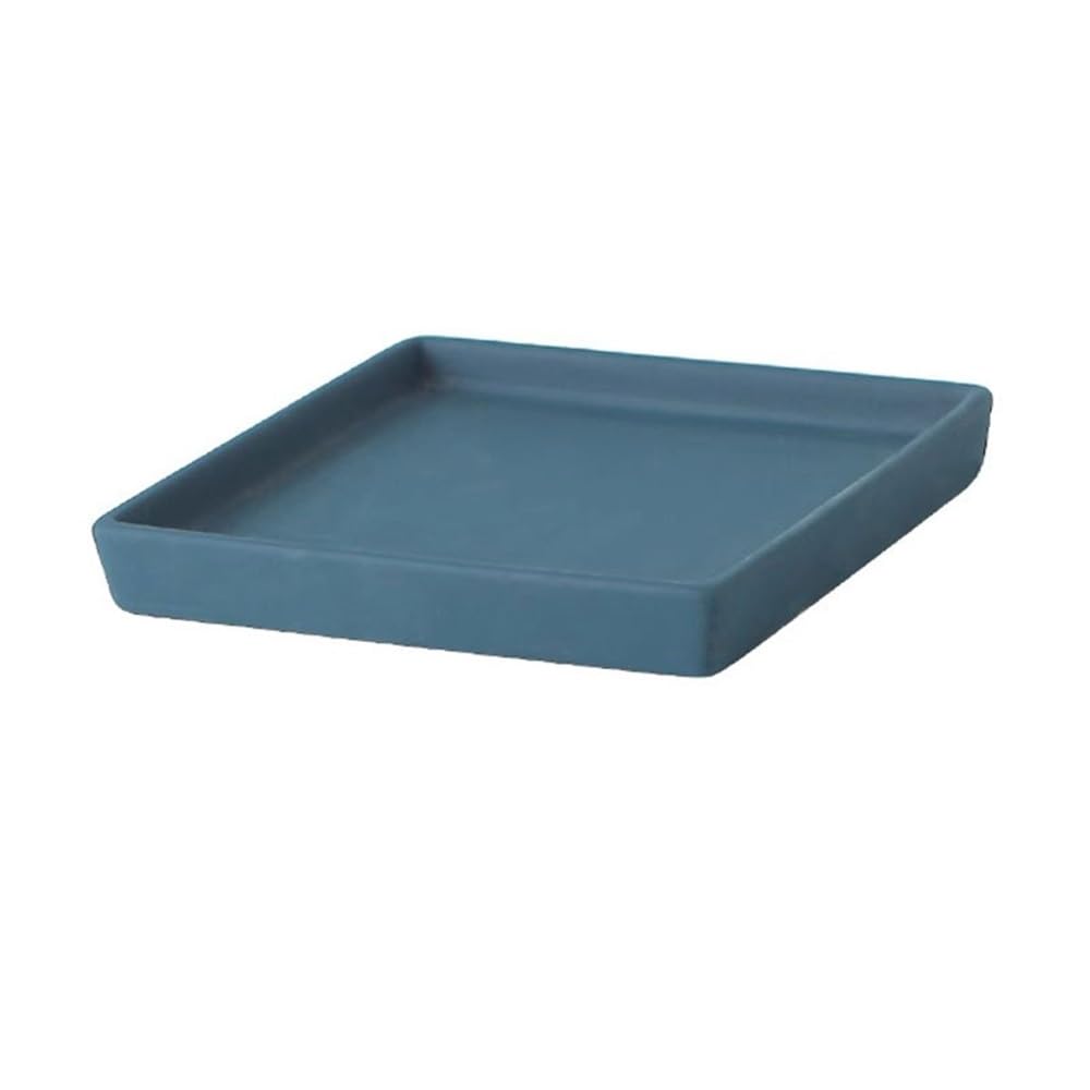 Versatile Vassoio raccogligocce for Piante, sottovaso Quadrato in Ceramica(Blue)