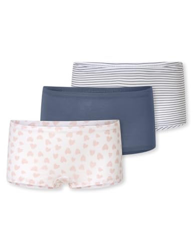 Schiesser Mädchen 3 Pack Unterwäsche Shorts hohe Passform - 95/5 Organic Bio Baumwolle - Größe 92 bis 140