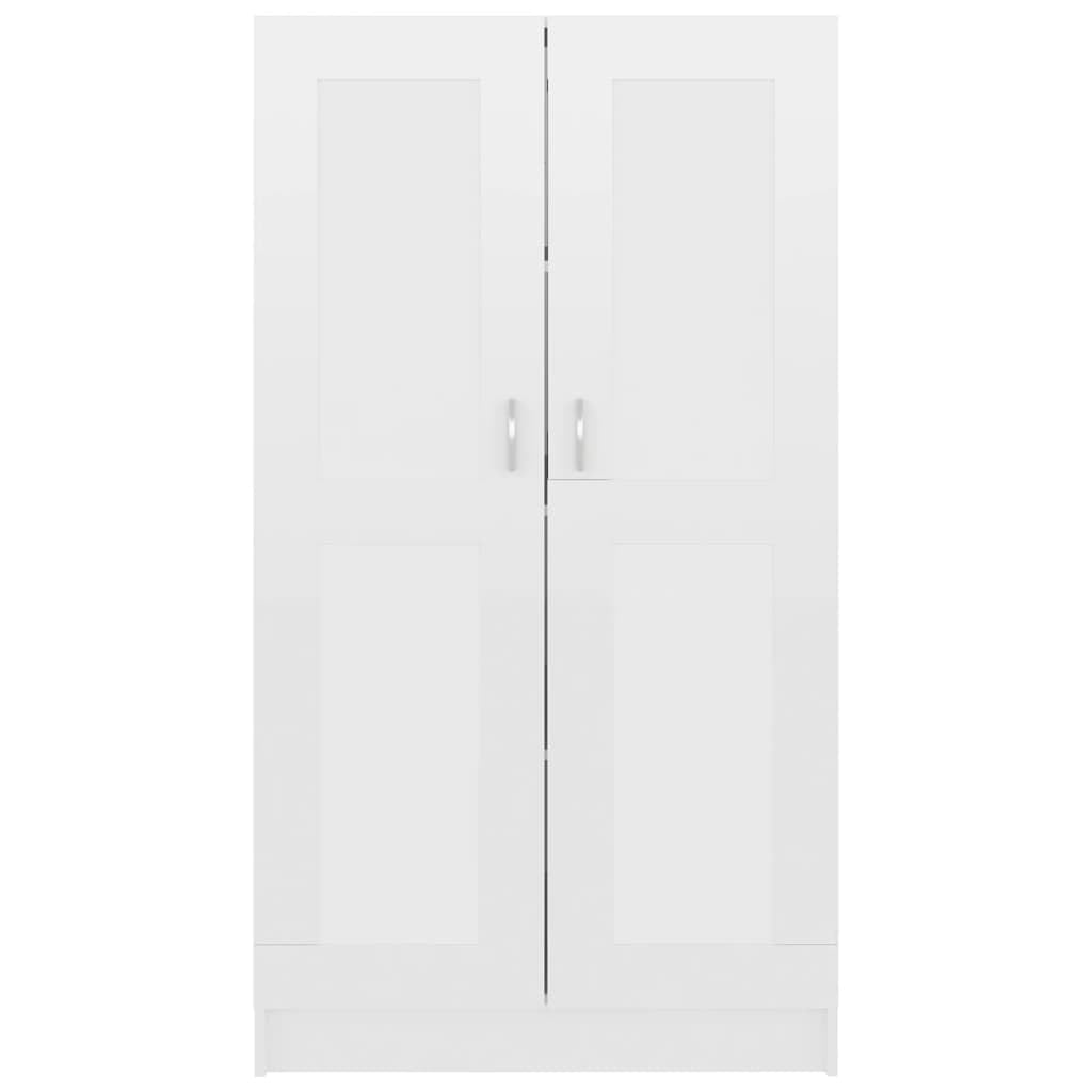 IKAYAA Bücherschrank Armadietto in Holz Armadio Porte Battenti Aktenschrank Armadietto per Garage Armadio Ufficio Mobili Ufficio-Bianco lucido-150 cm