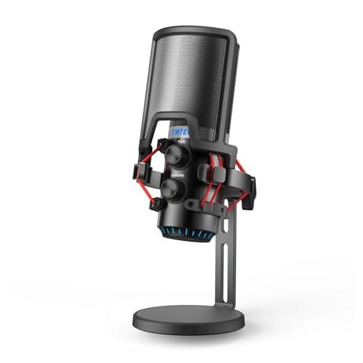 CMTECK USB Microphone, Gaming Microphone for PC, PS4, PS5, and Mac, Anti-Vibration Shock Mount & Pop Filter & Condenser Mic with Gain Control, Headphone Jack, Ideal for Streaming, Recording, YouTube