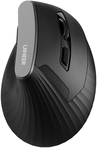 Wireless Ergonomic Mouse, Bluetooth Vertical Mouse (BT 5.0/4.0 + 2.4GHz), Computer Mouse for Laptop, PC, MacBook, iPad -Long-Lasting Comfort for Office/Home Use-Black