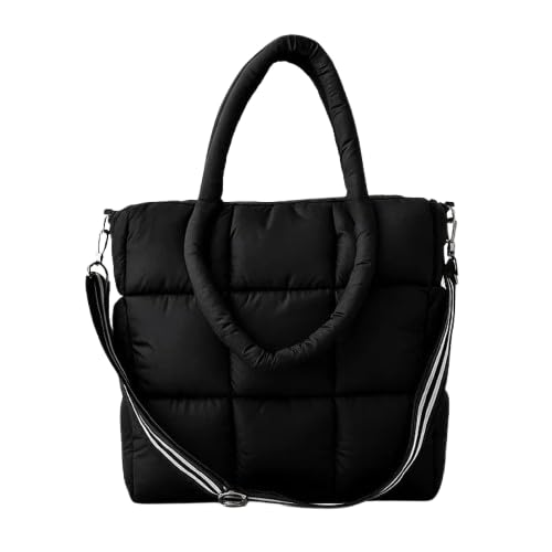 Bolsa Puffer Viagem Grande Alça Listrada Oversized Blendibox (Preto)